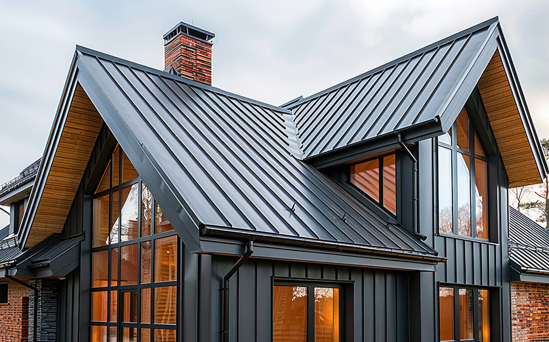 Black metal roof on roof