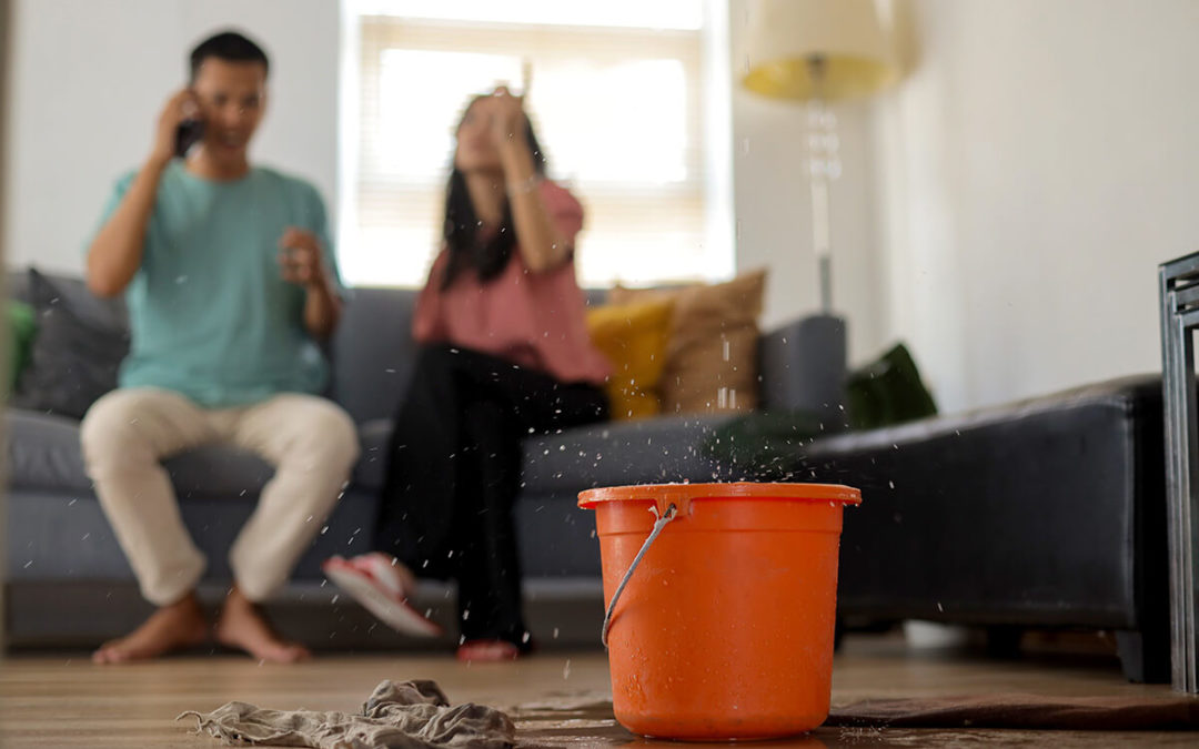 Man Calling Complain Emergency Roof Leaking Damage