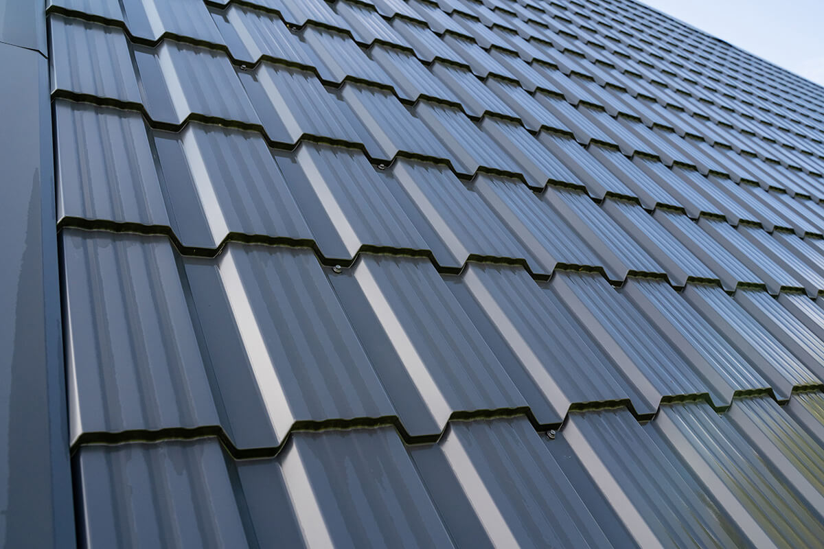 modern metal roof tiles with a stylish wave pattern